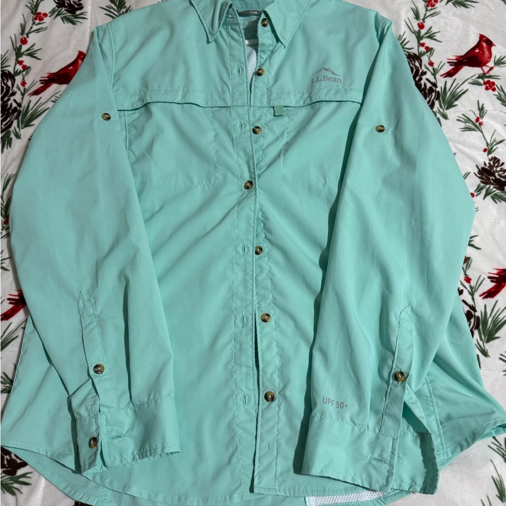 L.L. Bean Teal Mesh-Lined Shirt